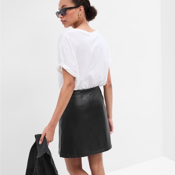 Vegan-Leather Mini Skirt - Picture 2 of 6